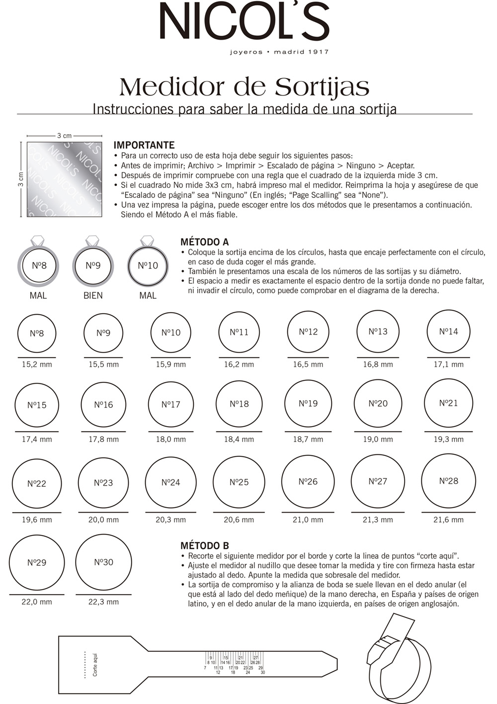 Medidor de Anillos: Imprimilo